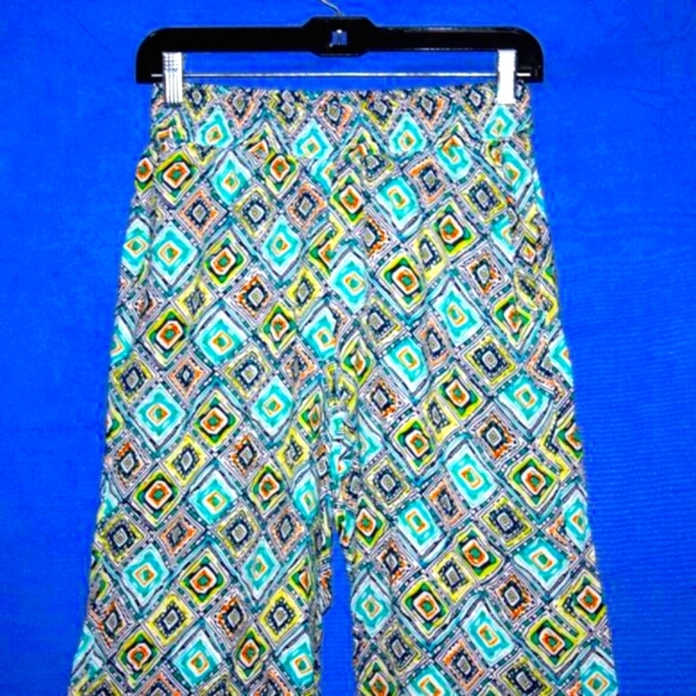 Chances R Multi-Color Geometric Print Palazzo Pants M - Picture 2 of 7